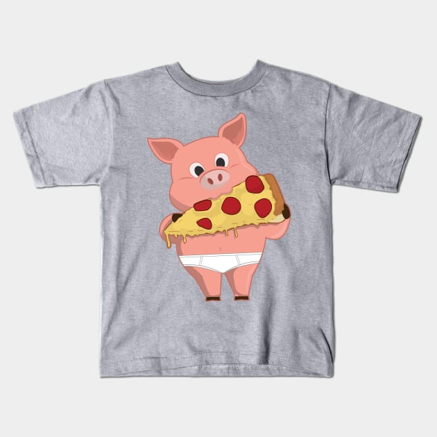 One slice for piggy! Kids T-Shirt by FamiLane